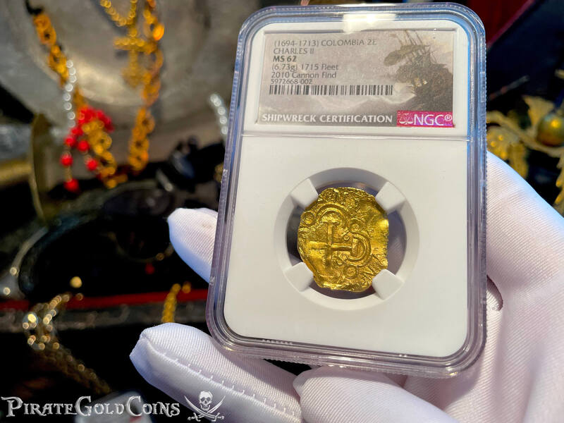 Colombia 2 Escudos 1694-1713 "Cannon Find! From the 1715 Fleet Shipwreck" NGC 62 19