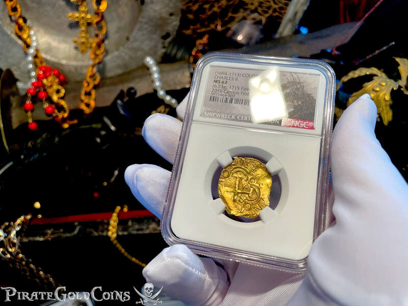 Colombia 2 Escudos 1694-1713 "Cannon Find! From the 1715 Fleet Shipwreck" NGC 62 25