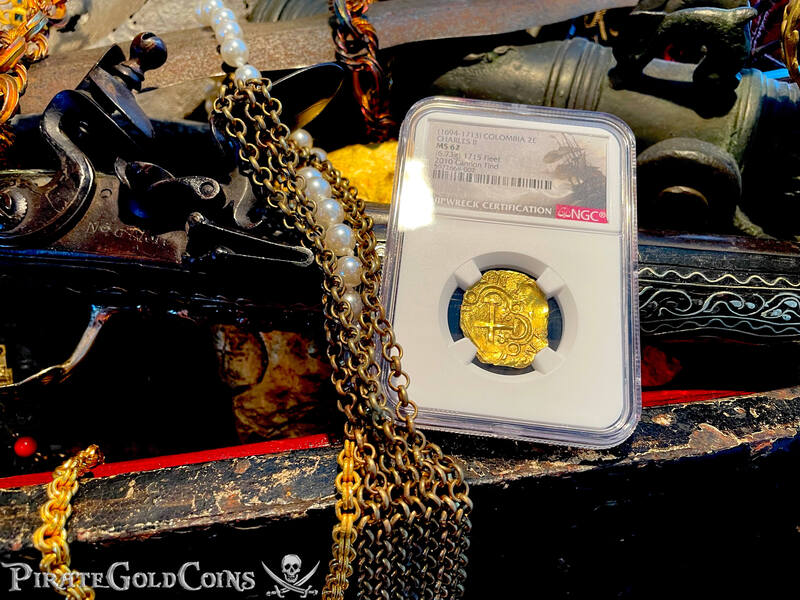 Colombia 2 Escudos 1694-1713 "Cannon Find! From the 1715 Fleet Shipwreck" NGC 62 35