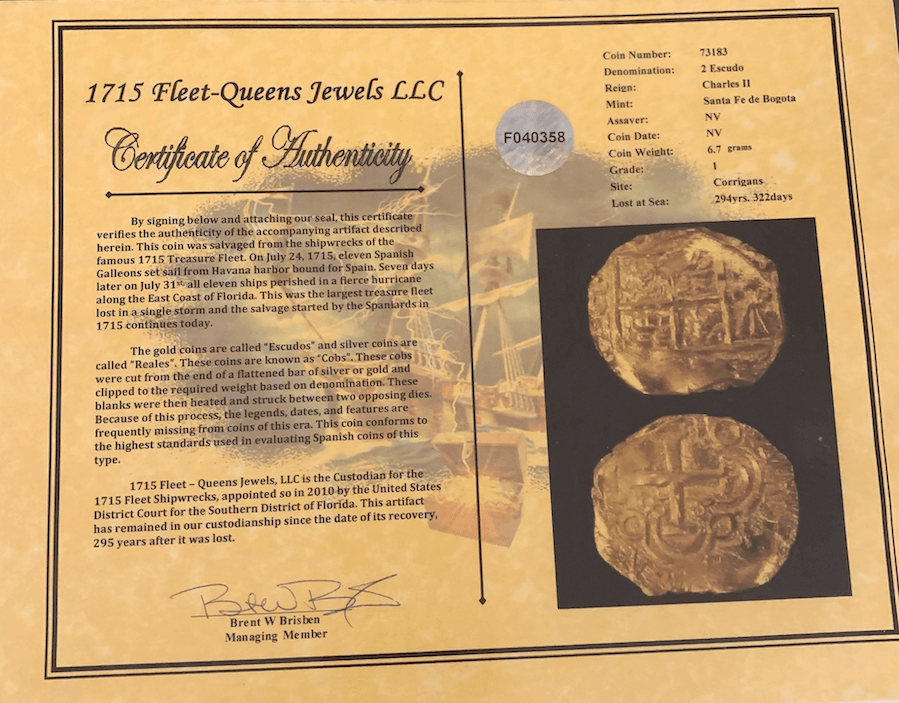 Colombia 2 Escudos 1694-1713 "Cannon Find! From the 1715 Fleet Shipwreck" NGC 62 9