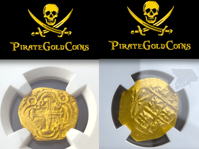 1694-1715 | Colombia 2 Escudos | Pirate Gold Coins 5