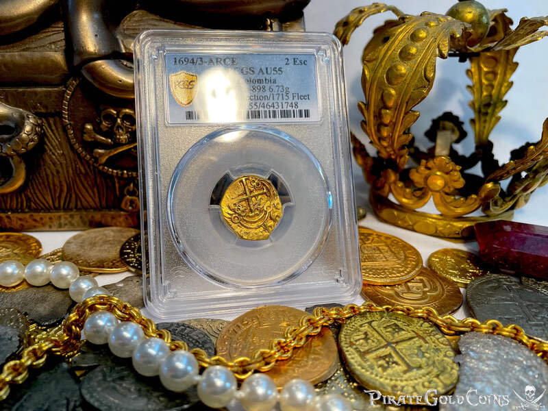 Colombia 2 Escudos 1694/3 "Unique & Finest Known" PCGS 55 6