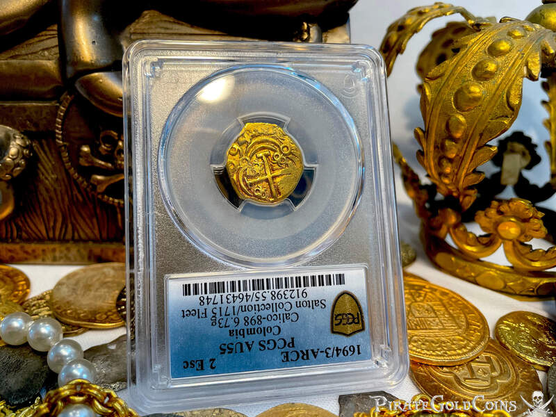 Colombia 2 Escudos 1694/3 "Unique & Finest Known" PCGS 55 9