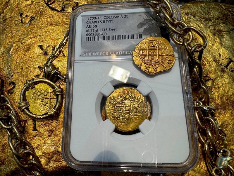 Colombia 2 Escudos 1703 "1715 Fleet Shipwreck" NGC 58 17