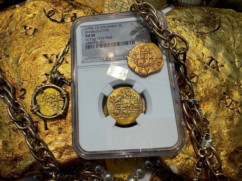 Colombia 2 Escudos 1703 "1715 Fleet Shipwreck" NGC 58 18