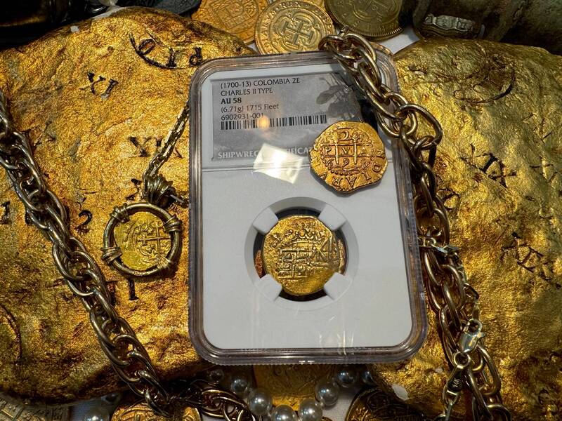 Colombia 2 Escudos 1703 "1715 Fleet Shipwreck" NGC 58 20