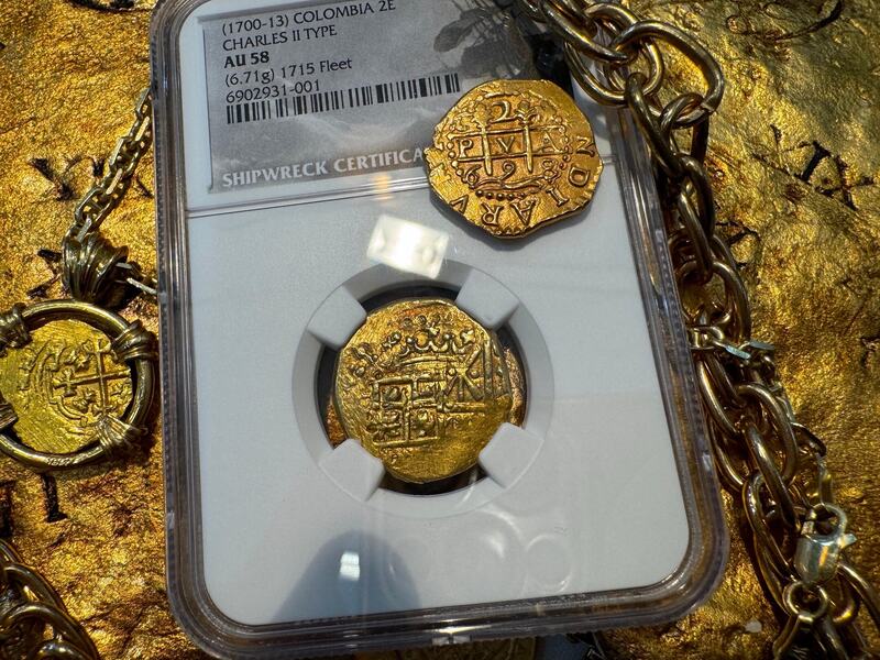 Colombia 2 Escudos 1703 "1715 Fleet Shipwreck" NGC 58 23