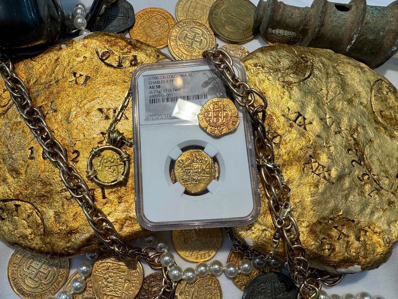 Colombia 2 Escudos 1703 "1715 Fleet Shipwreck" NGC 58 27