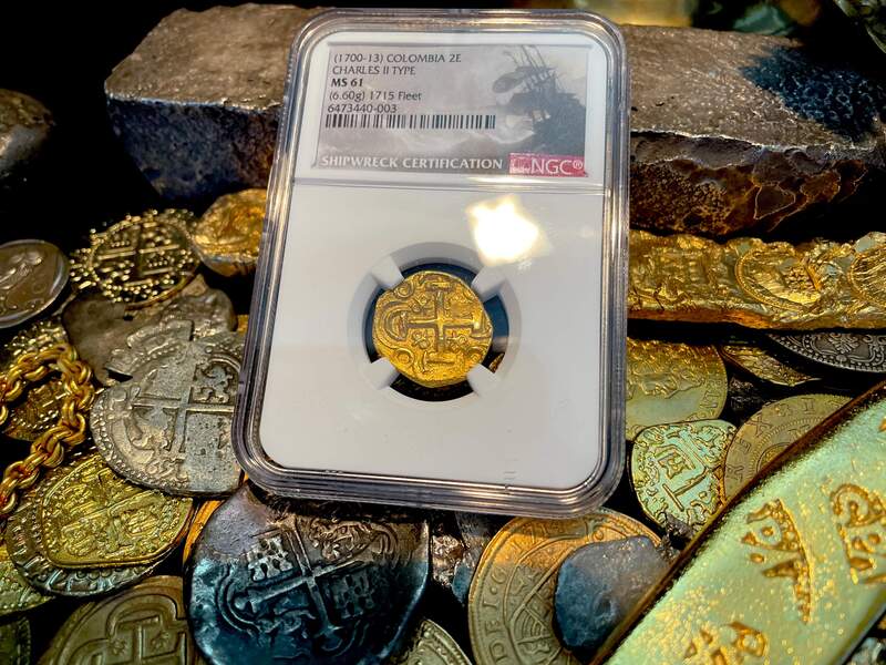 Colombia 2 Escudos 1700-13 "1715 Fleet Shipwreck" NGC 61 3