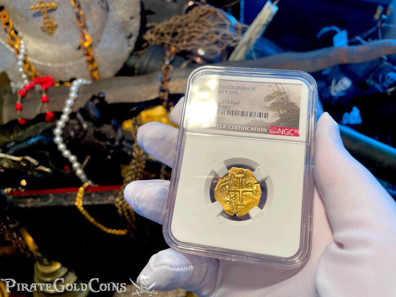 Colombia 2 Escudos 1700-13 "From 1715 Fleet Shipwreck" NGC 63 2