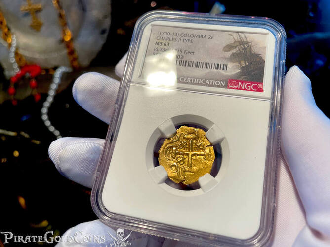 1694-1715 | Colombia 2 Escudos | Pirate Gold Coins 20