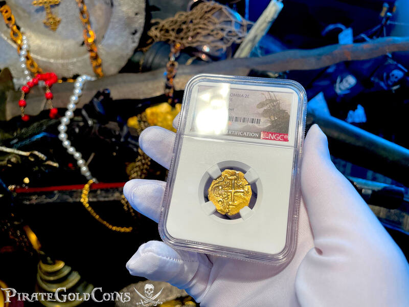 Colombia 2 Escudos 1700-13 "From 1715 Fleet Shipwreck" NGC 63 4