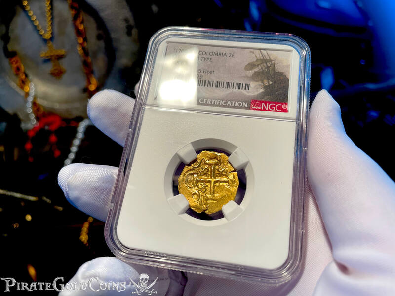 Colombia 2 Escudos 1700-13 "From 1715 Fleet Shipwreck" NGC 63 5