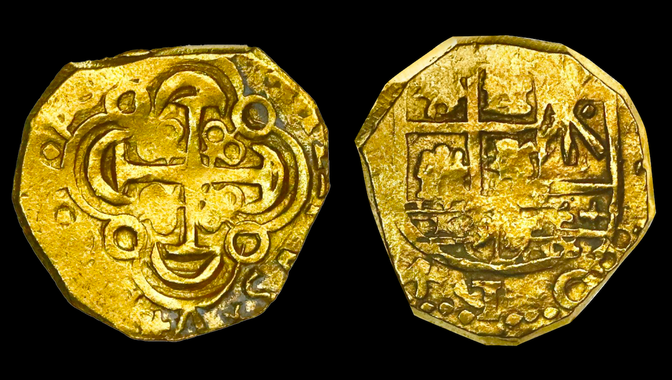 1694-1715 | Colombia 2 Escudos | Pirate Gold Coins 23