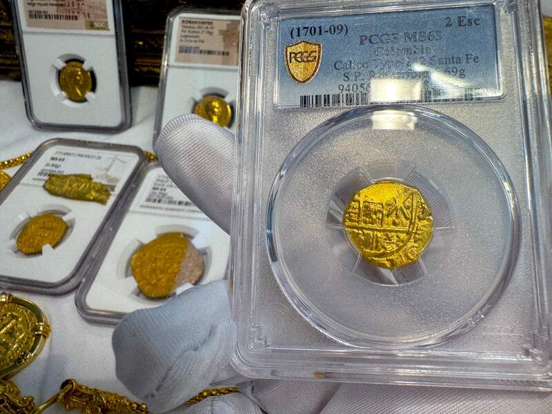 Colombia 2 Escudos 1701-1709 "1715 Fleet Shipwreck" PCGS 63 18