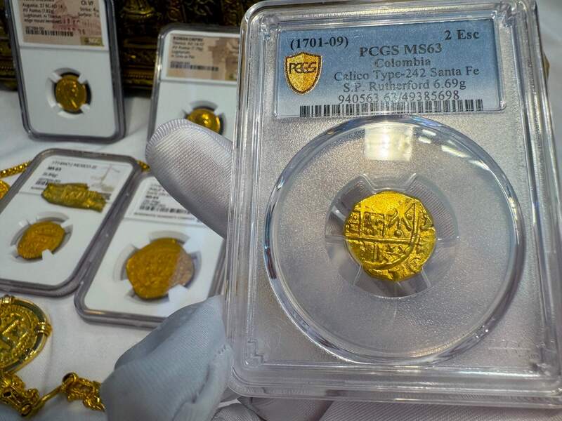 Colombia 2 Escudos 1701-1709 "1715 Fleet Shipwreck" PCGS 63 20