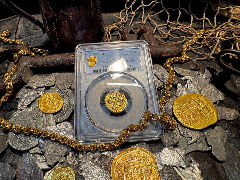 Colombia 2 Escudos 1701-14 "1715 Fleet Shipwreck" PCGS 55 5