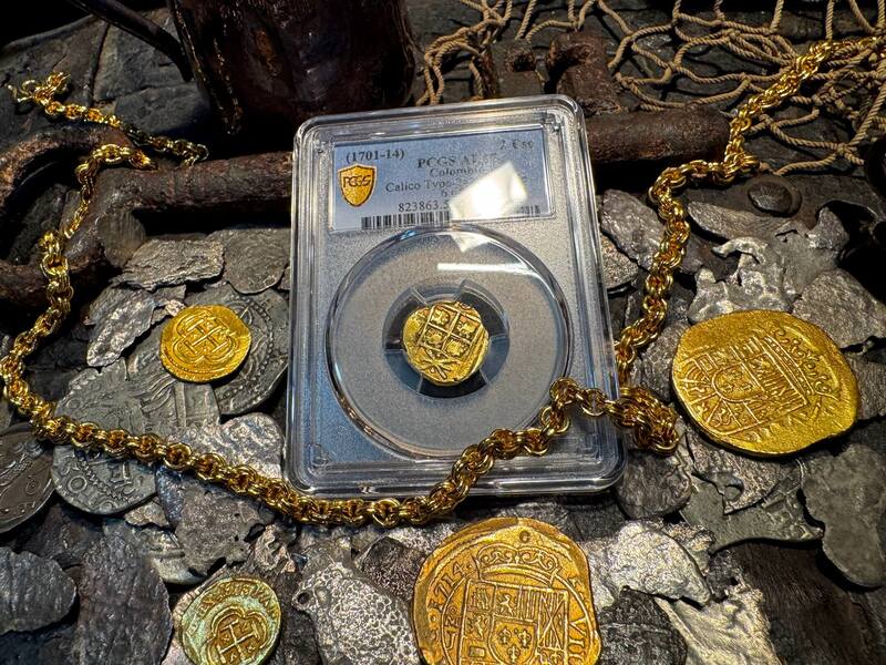 Colombia 2 Escudos 1701-14 "1715 Fleet Shipwreck" PCGS 55 18