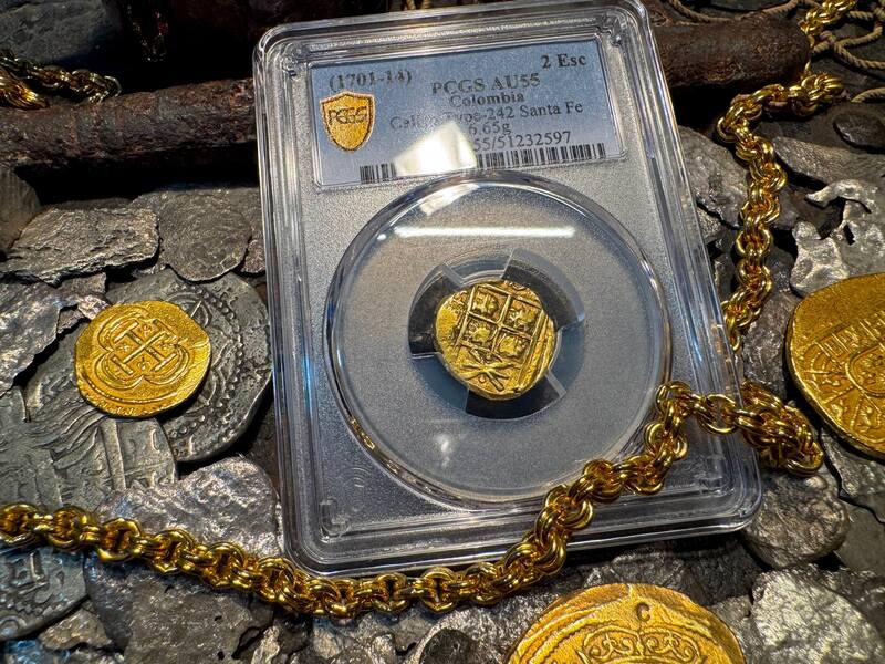 Colombia 2 Escudos 1701-14 "1715 Fleet Shipwreck" PCGS 55 20