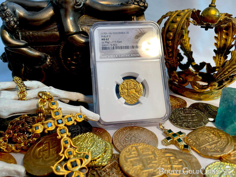 Colombia 2 Escudos 1701/1699 "1715 Fleet Shipwreck" NGC 62 4