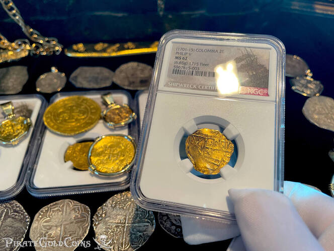 Colombia 2 Escudos 1701-15 "1715 Plate Fleet Shipwreck" NGC 62
