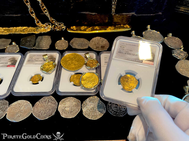 Colombia 2 Escudos 1701-15 "1715 Plate Fleet Shipwreck" NGC 62 8