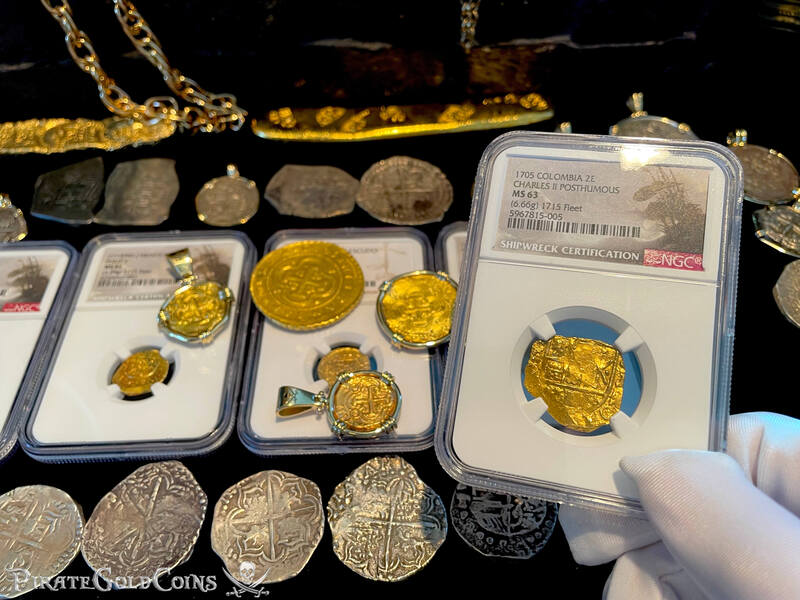 Colombia 2 Escudos 1705 "Full Date - 1715 Fleet Shipwreck" NGC 63 6