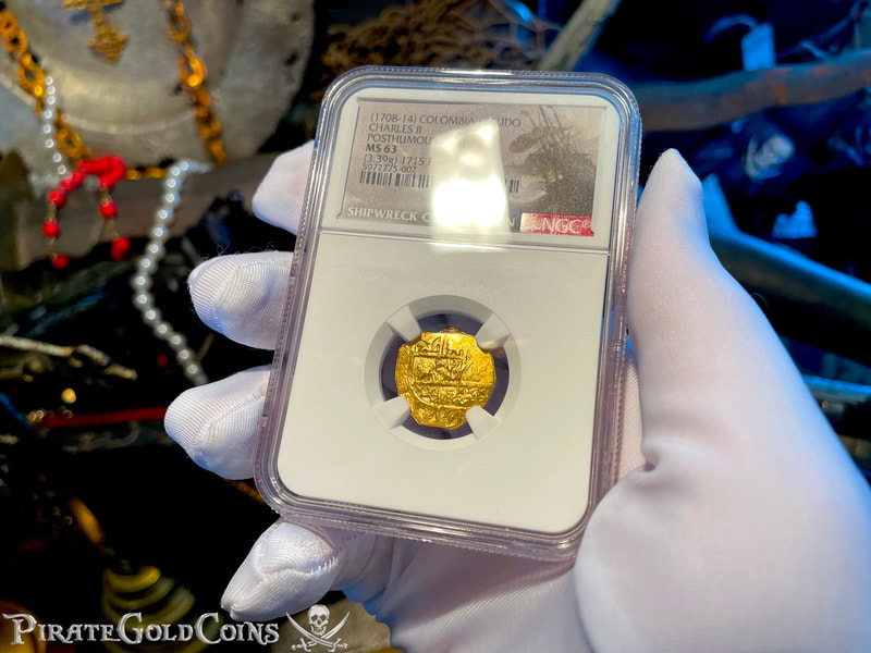 Colombia 1 Escudo 1708-14 "From 1715 Fleet Shipwreck" NGC 63 3