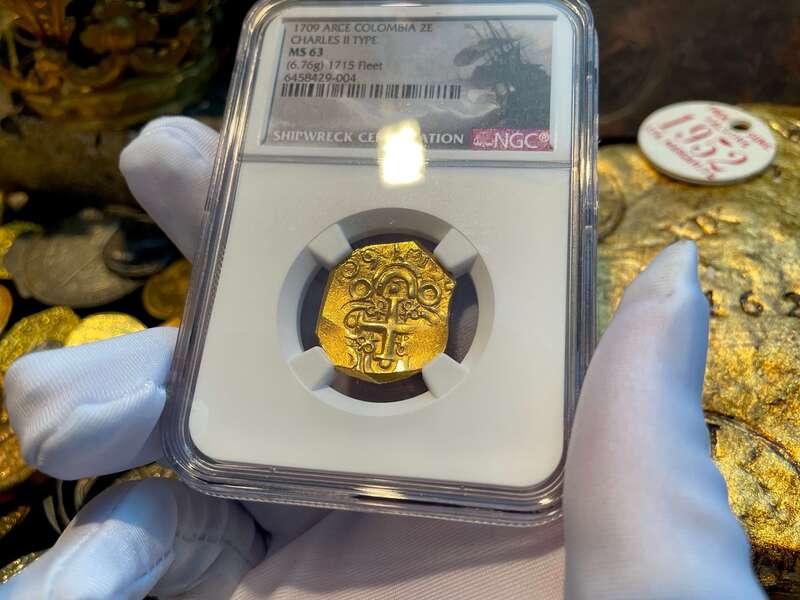 Colombia 2 Escudos 1709 "1715 Fleet Shipwreck" NGC 63 5