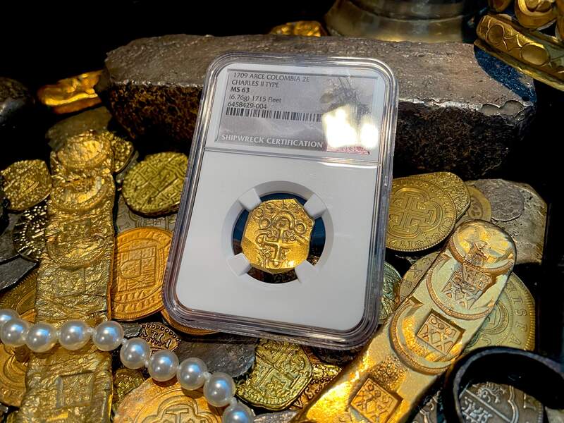 Colombia 2 Escudos 1709 "1715 Fleet Shipwreck" NGC 63 11