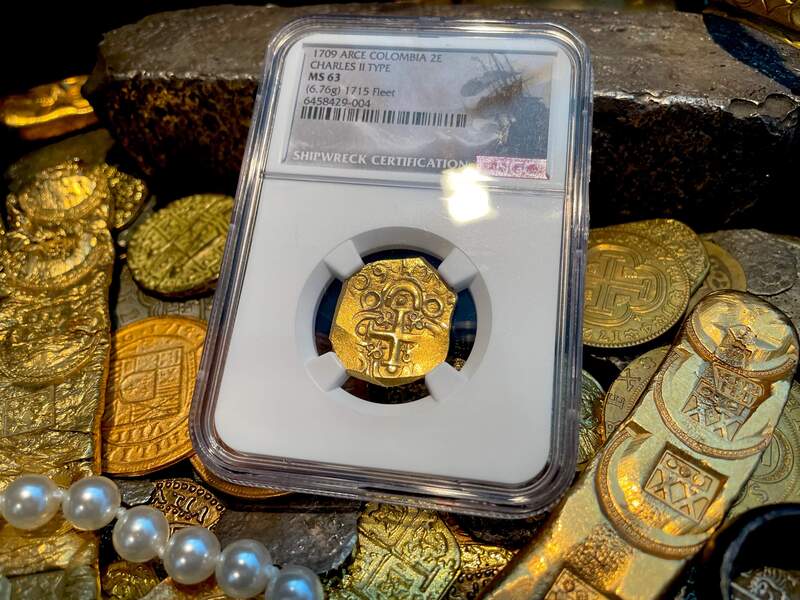 Colombia 2 Escudos 1709 "1715 Fleet Shipwreck" NGC 63 13