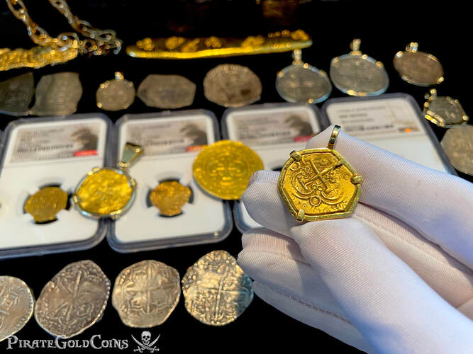 Colombia 2 Escudos 1711 "1715 Fleet Shipwreck" 14kt Bezel