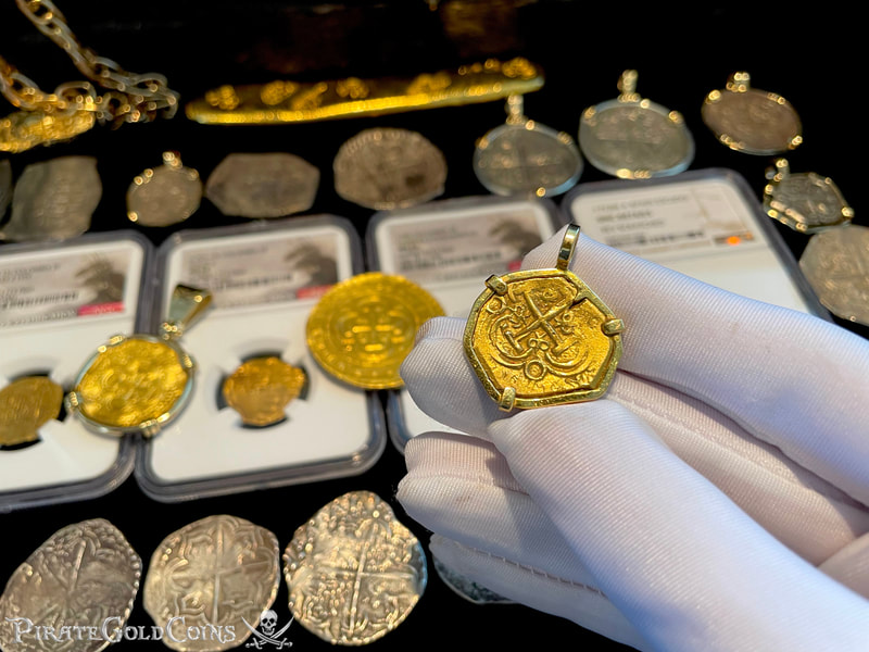 Colombia 2 Escudos 1711 "1715 Fleet Shipwreck" 14kt Bezel 3