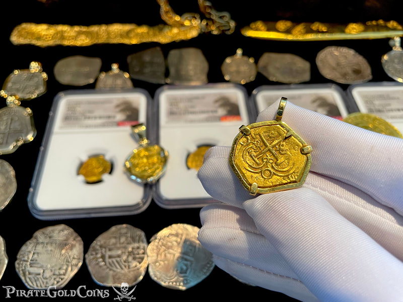 Colombia 2 Escudos 1711 "1715 Fleet Shipwreck" 14kt Bezel 5