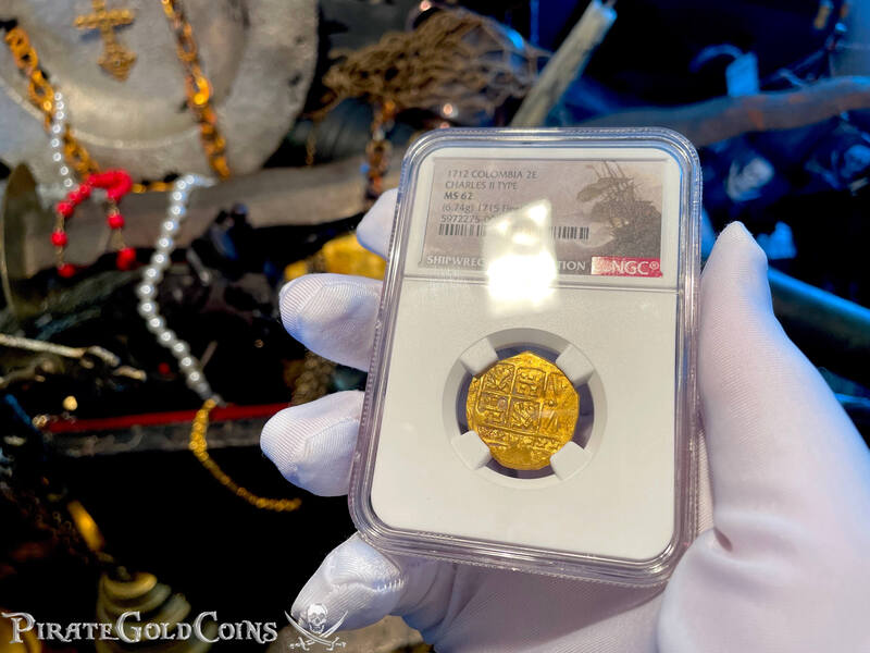 Colombia 2 Escudos 1712 "Dated! From 1715 Fleet Shipwreck" NGC 62 8