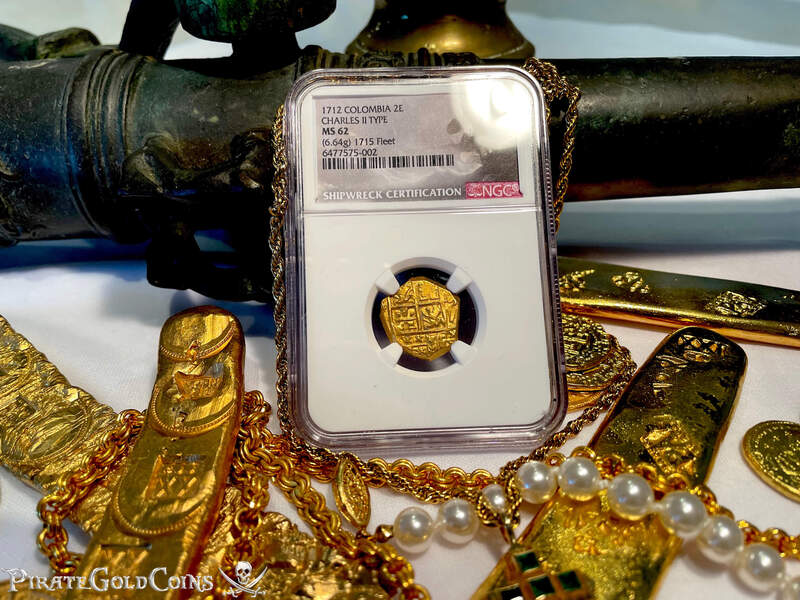 Colombia 2 Escudos 1712 "1715 Fleet Shipwreck" NGC 62 3