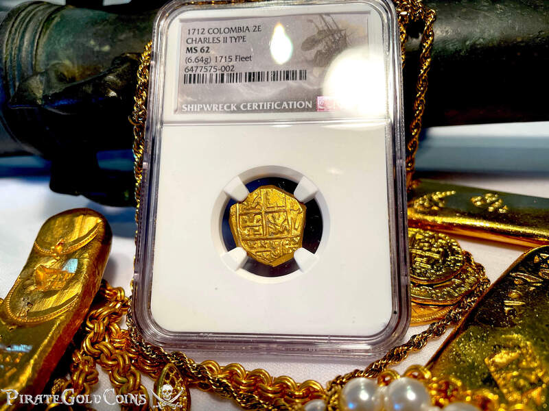 Colombia 2 Escudos 1712 "1715 Fleet Shipwreck" NGC 62 5