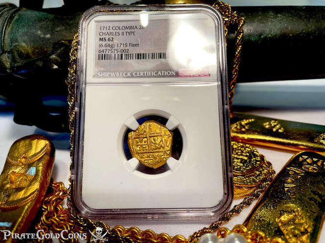 1694-1715 | Colombia 2 Escudos | Pirate Gold Coins 48