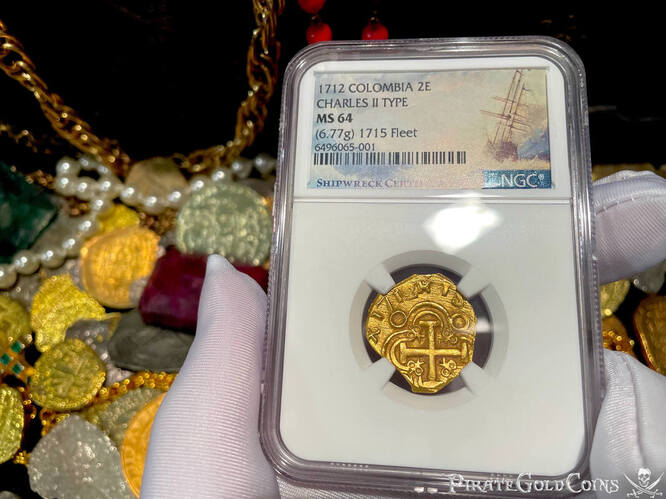Dated | Colombia 2 Escudos | Pirate Gold Coins 32