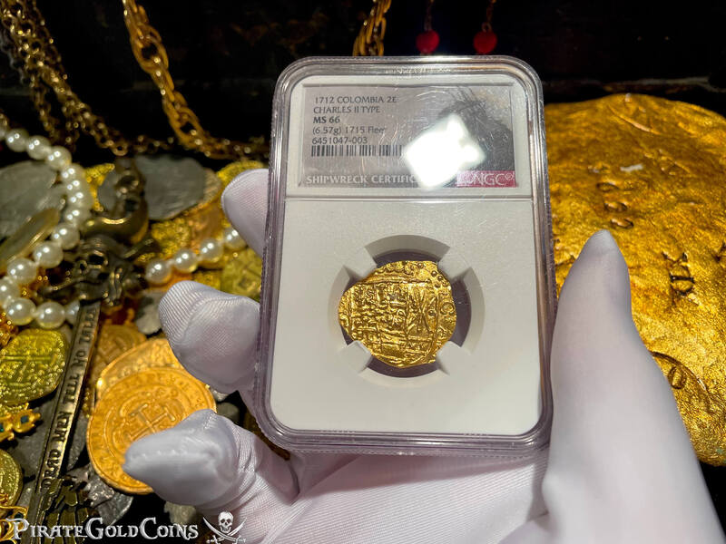 Colombia 2 Escudos 1712 "1715 Fleet Shipwreck" NGC 66 3
