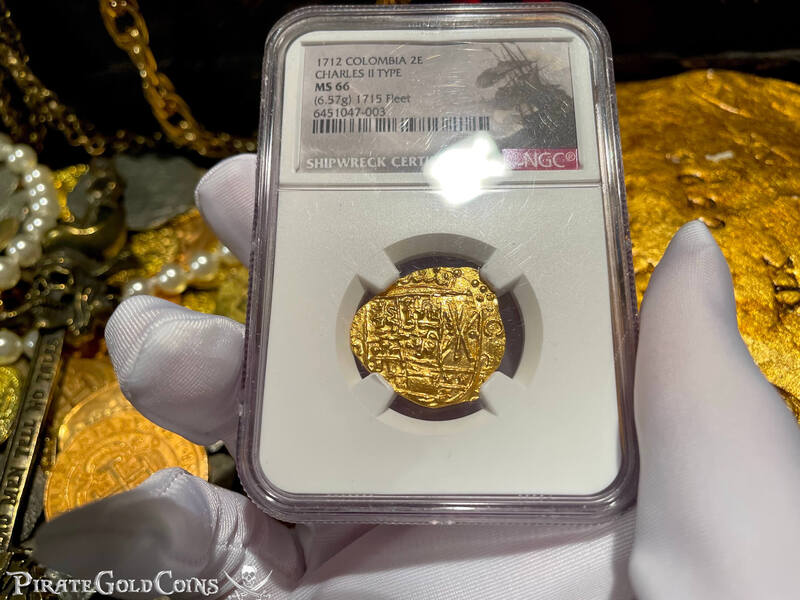 Colombia 2 Escudos 1712 "1715 Fleet Shipwreck" NGC 66 4