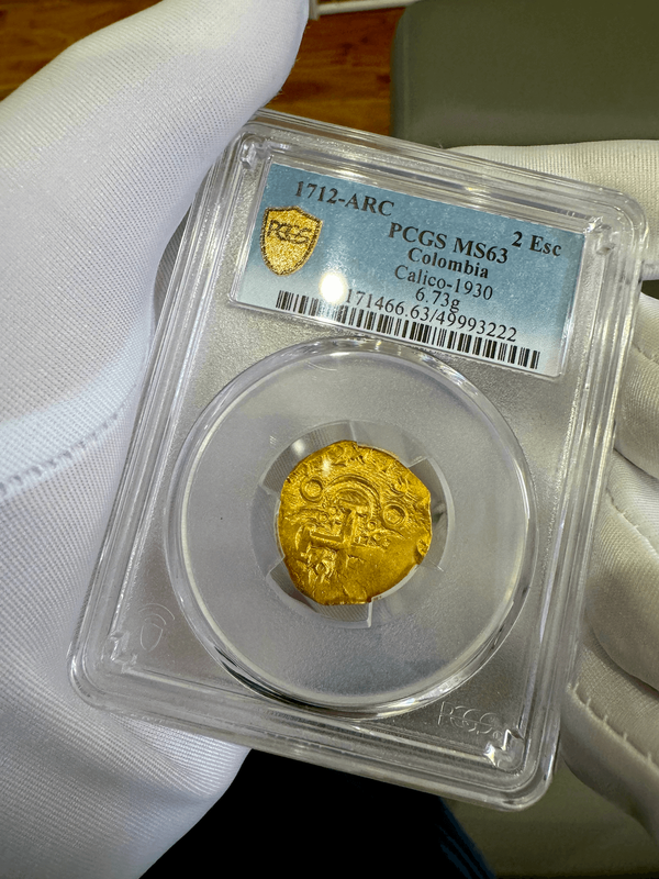 Colombia 2 Escudos 1712 "1715 Fleet Shipwreck" PCGS 63 15