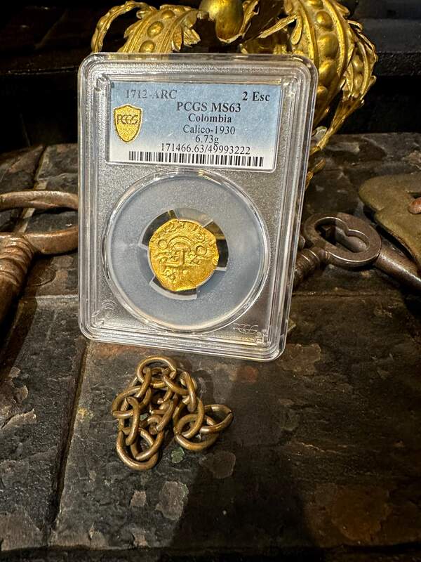 Colombia 2 Escudos 1712 "1715 Fleet Shipwreck" PCGS 63 4