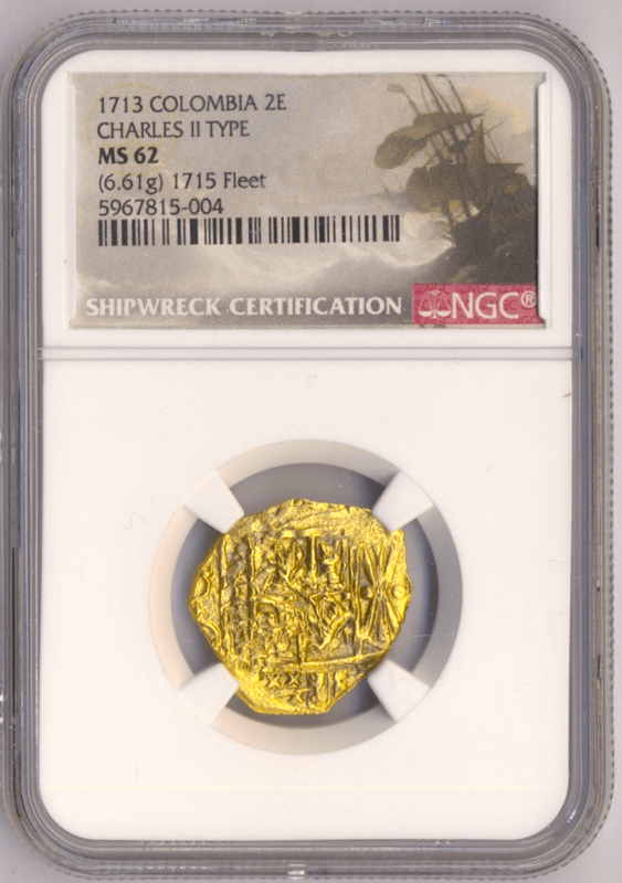 Colombia 2 Escudos 1713 "Bob Weller- 1715 Fleet Shipwreck" NGC 62 3