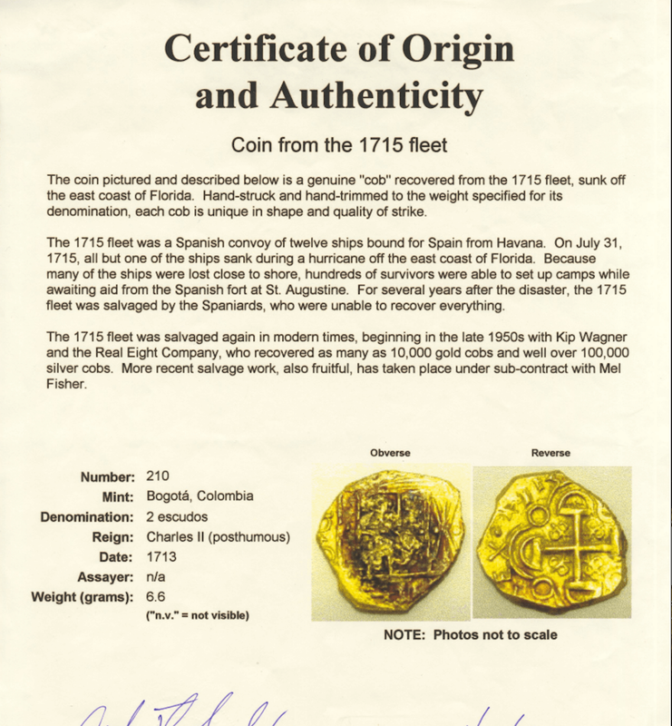 Colombia 2 Escudos 1713 "Bob Weller- 1715 Fleet Shipwreck" NGC 62 9