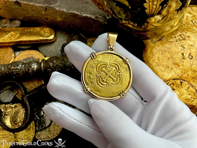 Colombia 8 Escudos 1755 "Full 4 Digit Date" 18kt Bezel 5