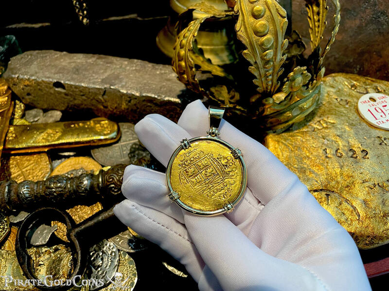 Colombia 8 Escudos 1755 "Full 4 Digit Date" 18kt Bezel 12