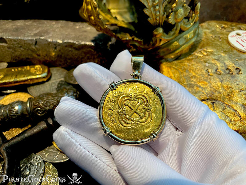 Colombia 8 Escudos 1755 "Full 4 Digit Date" 18kt Bezel 15