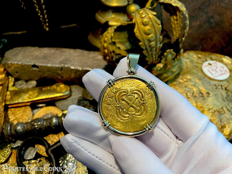 Colombia 8 Escudos 1755 "Full 4 Digit Date" 18kt Bezel 19