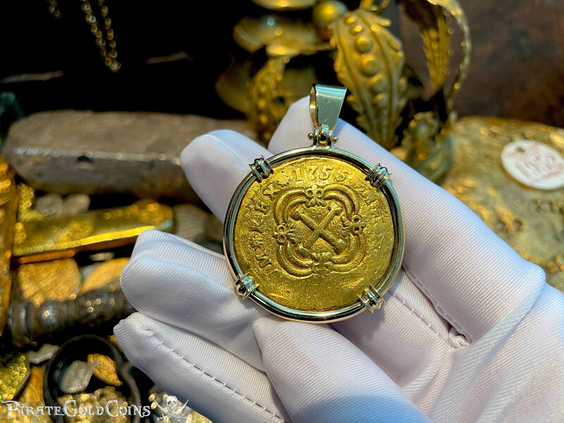 Colombia 8 Escudos 1755 "Full 4 Digit Date" 18kt Bezel 20
